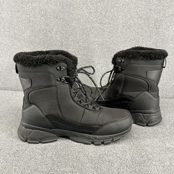 SHULOOK Hiking Boots Mens 9.5 Black Waterproof Mid Boots Non-Slip Comfortable - Picture 14 of 16